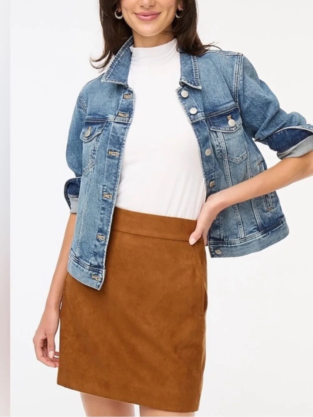 J.Crew 6 Walnut Brown Faux Suede Mini Pencil Skirt